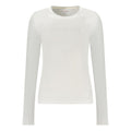 White cotton Guess Jeans women's T-shirt with classic fit and short sleeves, displayed flat for a clean, casual look.