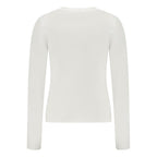 White cotton women's T-shirt by Guess Jeans, casual fit with short sleeves and crew neckline, ideal for everyday wear.