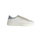 White Gas polyurethane men's sneaker with sleek design and lace-up closure, featuring a comfortable rubber sole.
