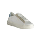 White Gas men's polyurethane sneakers with breathable design and sporty look, featuring lace-up closure and cushioned outsole.