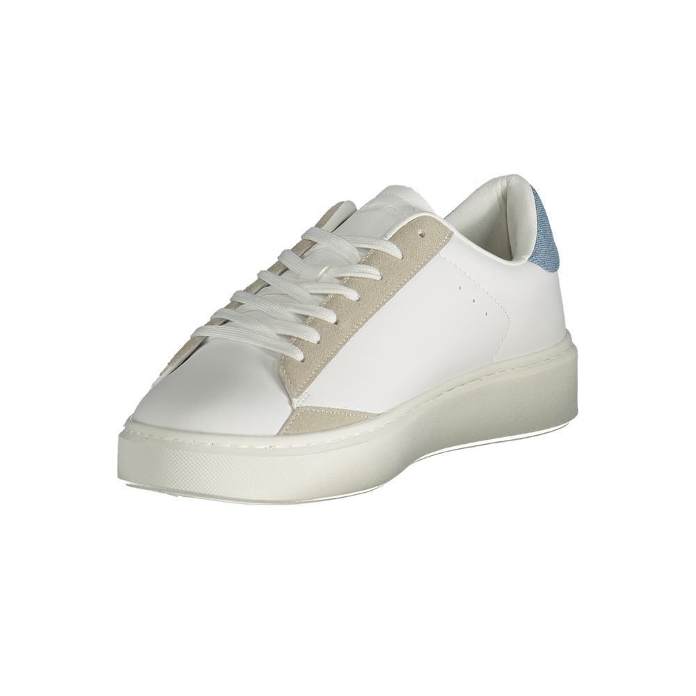 Gas white polyurethane men's sneaker with sleek design and lace-up style, perfect for casual and athletic wear.
