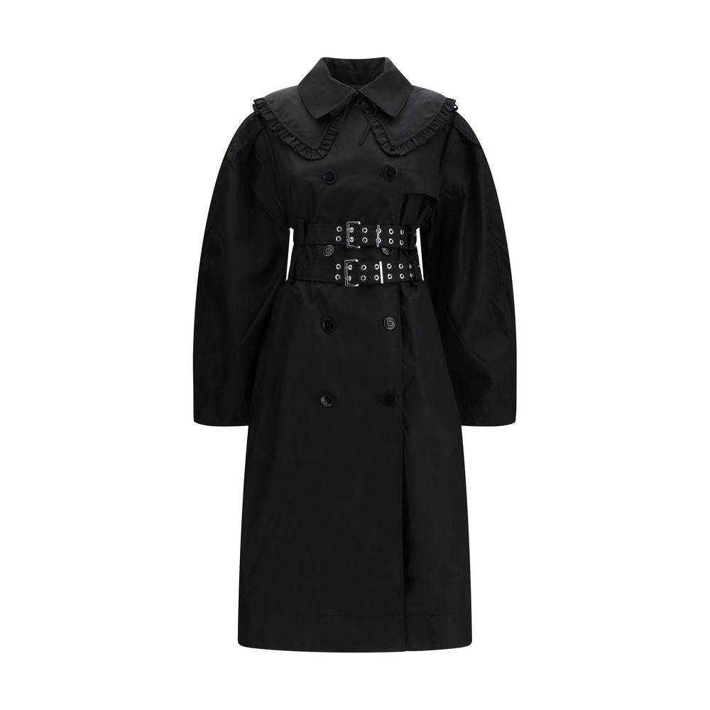 Ganni Black Nylon Coat Ganni