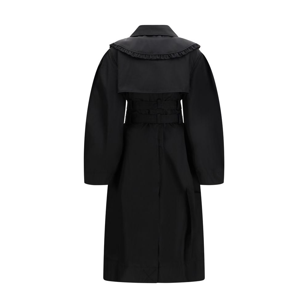 Ganni Black Nylon Coat Ganni