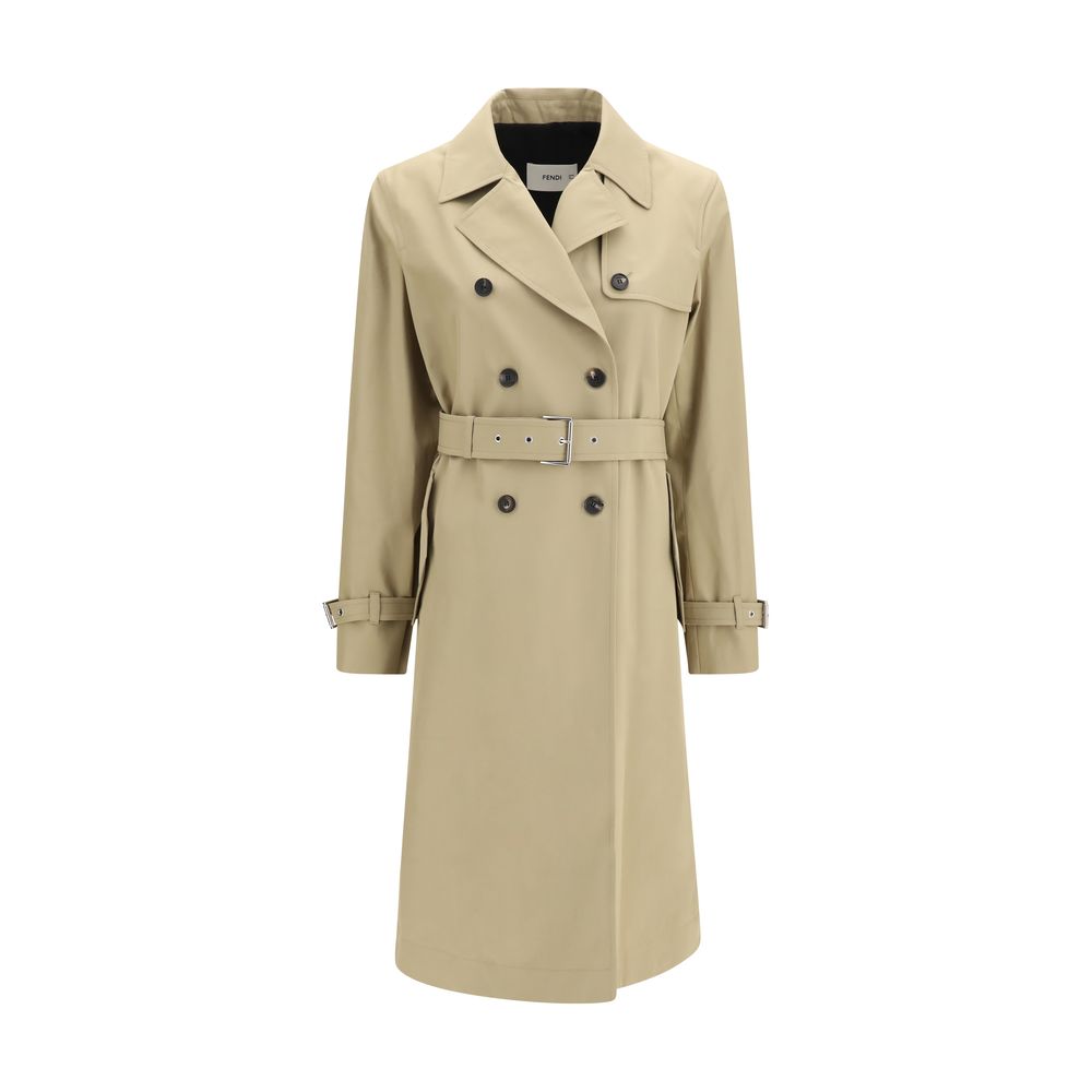 Fendi Beige Cotton Coat Fendi