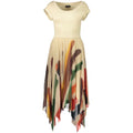 Desigual beige polyester women's dress with a relaxed fit and stylish design, suitable for casual or semi-formal occasions.