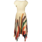 Desigual beige polyester women's dress featuring a relaxed fit and stylish design, perfect for casual or semi-formal occasions.