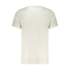 White cotton men's T-shirt by Tommy Hilfiger, featuring a classic crew neck and logo detail on the front.