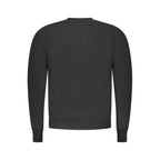 Black North Sails men's sweater made of fabric, featuring a classic fit and crew neckline, displayed on a plain background.