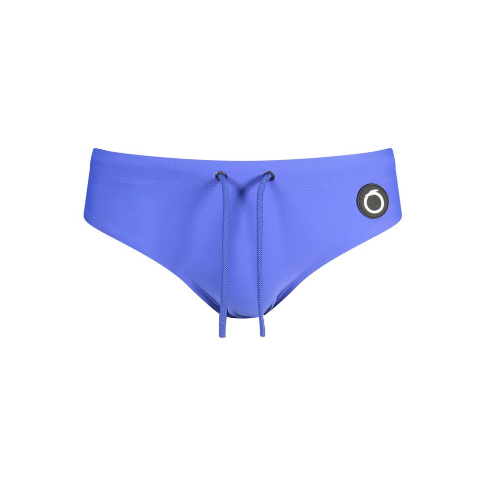 Trussardi blue polyamide men's briefs with elastic waistband and sleek design, featuring the Trussardi logo on the waistband.
