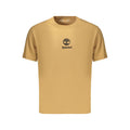 Timberland brown cotton men's T-shirt with crew neckline and short sleeves, casual style, displayed on a plain background.