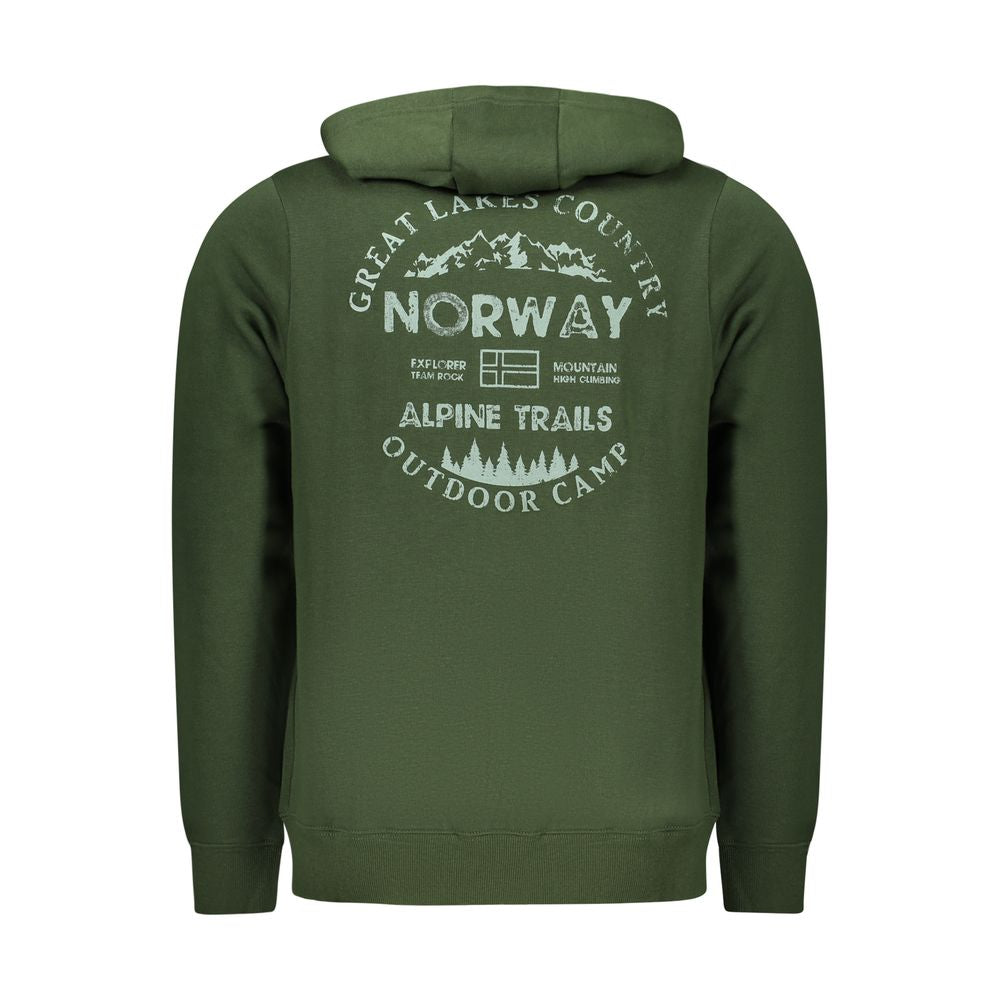 Norway 1963 Verde cotton men's sweatshirt featuring a classic crewneck design and soft fabric, shown on a model.