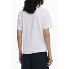 Desigual Bianco cotton women's T-shirt with a casual fit and simple design, featuring a round neckline and short sleeves.