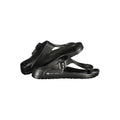 Norway 1963 black plastic men's sandal with open toe and adjustable strap, casual footwear for men.