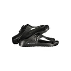 Norway 1963 black plastic men's sandal with open toe and adjustable strap, casual footwear for men.