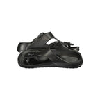 Norway 1963 black plastic men's sandal with open toe and adjustable strap, casual footwear for summer wear.