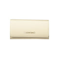 Mario Valentino beige polyurethane women's wallet with multiple card slots and a sleek, minimalist design for everyday use.