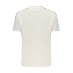 Desigual Bianco cotton women's T-shirt with colorful abstract print, short sleeves, and round neckline.