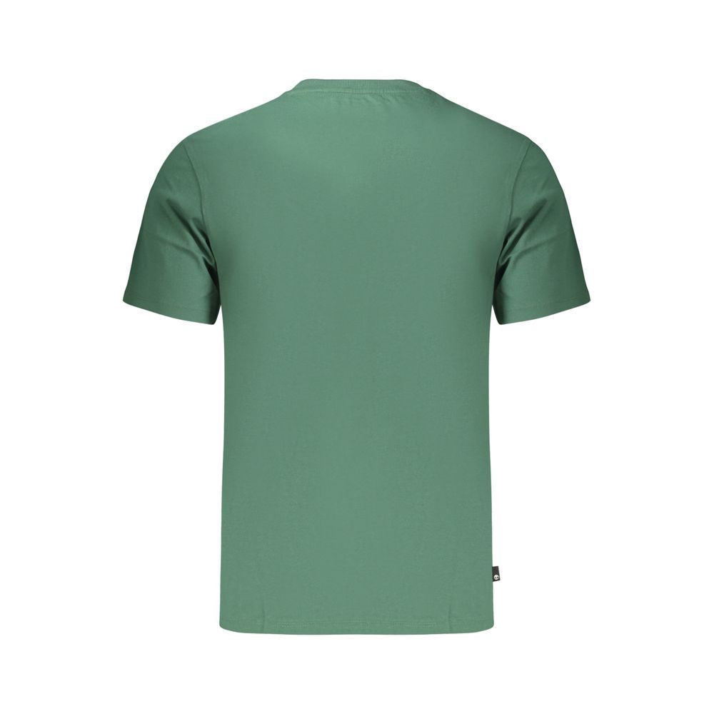 Timberland green cotton men's T-shirt with short sleeves and crew neck, casual style suitable for everyday wear