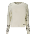Desigual white viscose women's top with a relaxed fit and stylish design, perfect for casual or dressy occasions.