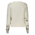 Desigual white viscose women's top with a relaxed fit and stylish design, displayed on a mannequin.