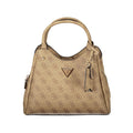 Guess Jeans beige polyurethane women's bag with sleek design and gold-tone hardware, featuring a spacious interior and adjustable strap.