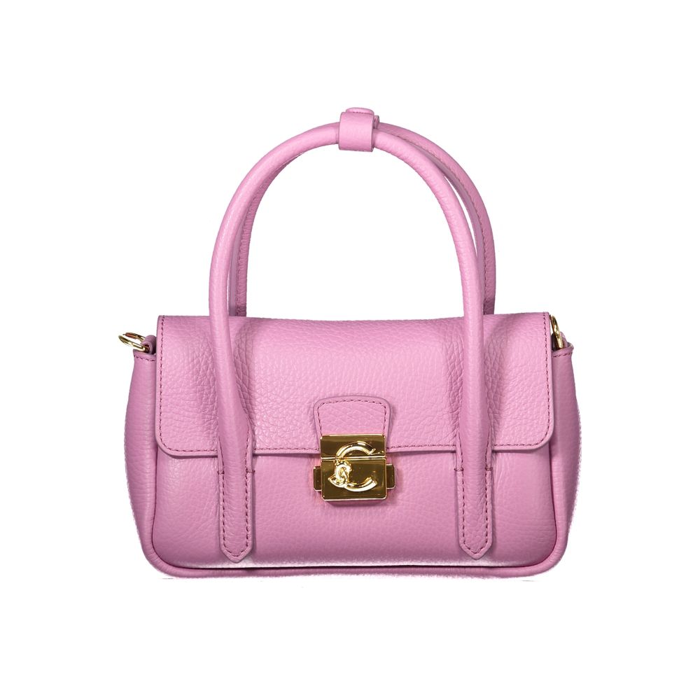 Coccinelle Viola leather women's bag with sleek design, featuring a structured silhouette and a top handle, in a neutral color.