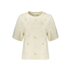 Desigual white cotton women's sweatshirt with a relaxed fit and subtle design details, perfect for casual wear.