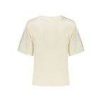 White cotton women's sweatshirt by Desigual featuring a relaxed fit and casual style, shown on a plain background.