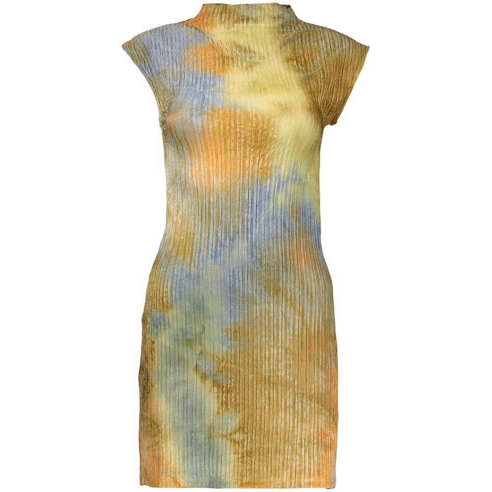 Desigual Verde polyester women's dress with vibrant floral pattern and fitted waist, perfect for casual or semi-formal wear.