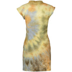 Desigual Verde polyester women's dress with colorful patterns and a relaxed fit, displayed on a mannequin.