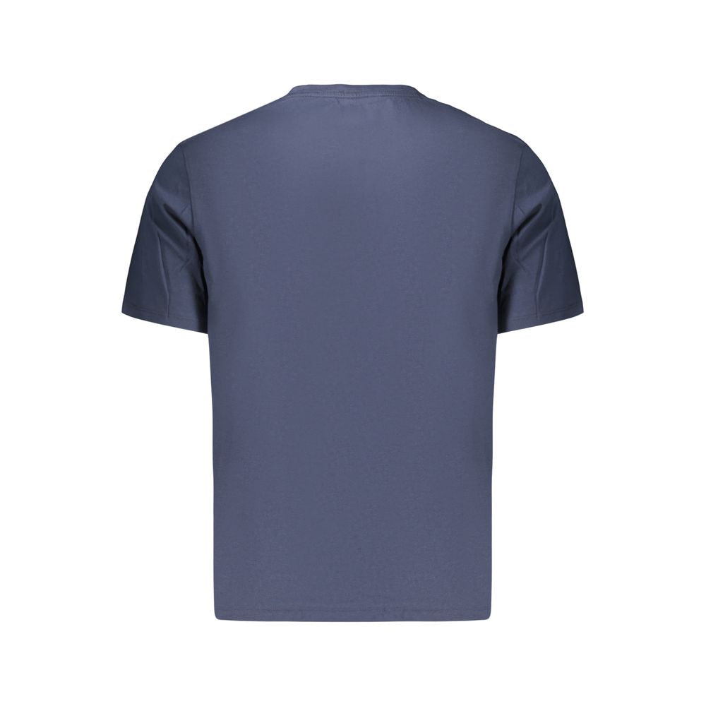 Timberland blue cotton men's T-shirt with crew neck and short sleeves, casual everyday wear.