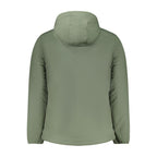 Norway 1963 green polyester men's jacket, showcasing a stylish and comfortable outerwear design with a full front zipper and collar.