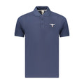Blue cotton men's polo shirt by Accademia Militare, featuring a classic collar and short sleeves.