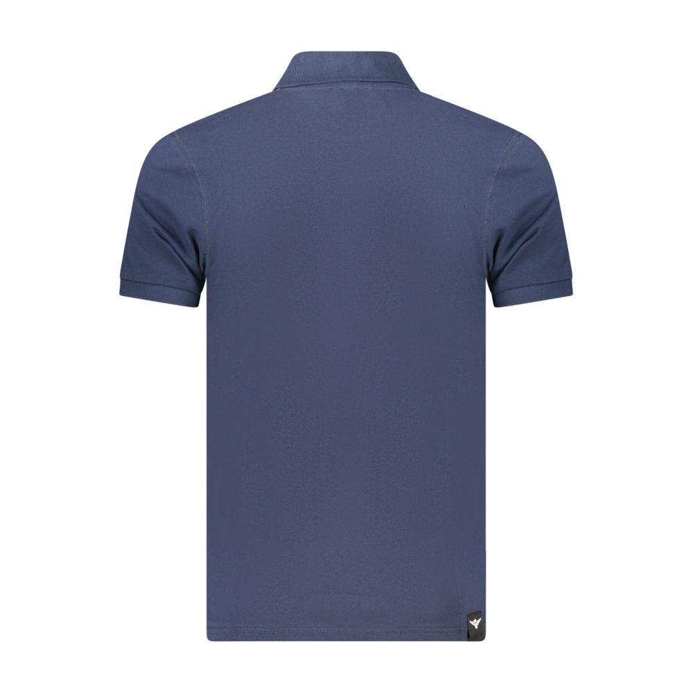Blue cotton men's polo shirt by Accademia Militare, featuring a classic collar and short sleeves.