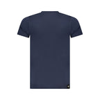 Blue cotton men's T-shirt from Accademia Militare with a classic fit and crew neckline, featuring the brand logo on the front.