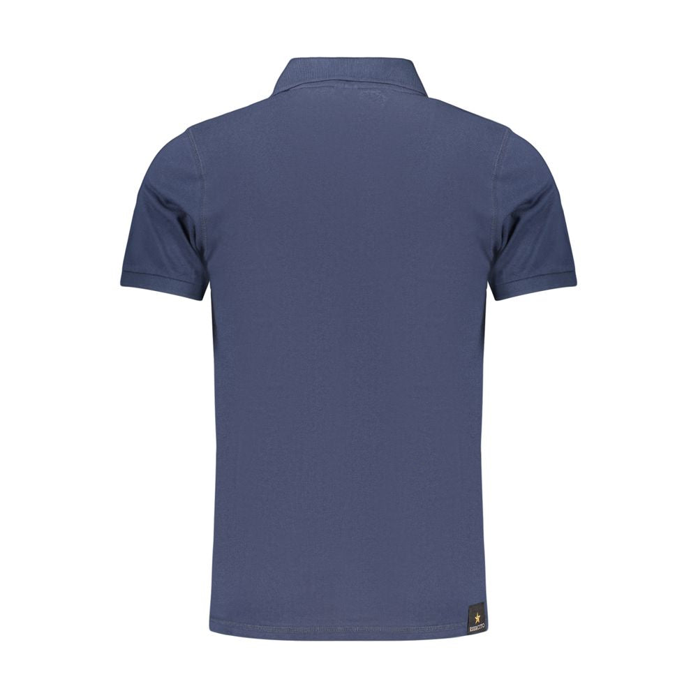 Blue cotton men's polo shirt by Accademia Militare, featuring a classic collar and short sleeves.