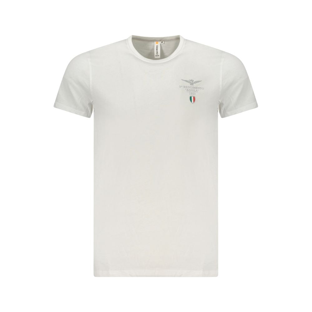 White cotton men's T-shirt by Accademia Militare with a classic fit and subtle logo detail.
