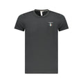 Black cotton men's T-shirt by Accademia Militare featuring a classic fit and subtle branding, perfect for casual wear.