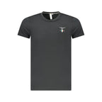 Black cotton men's T-shirt by Accademia Militare featuring a classic fit and subtle branding, perfect for casual wear.