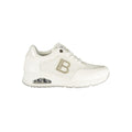 Laura Biagiotti Bianco women's polyurethane sneaker with white upper and sole, stylish casual footwear for women.
