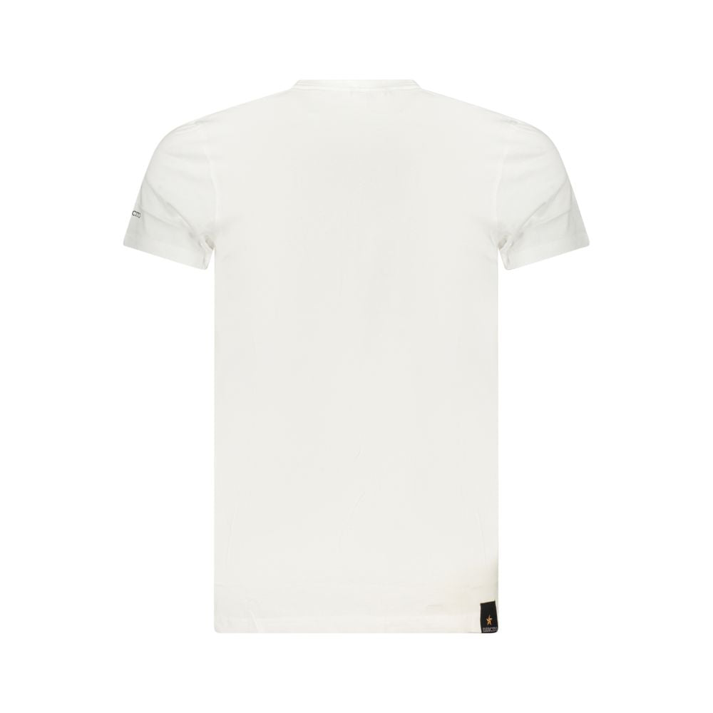 White cotton men's T-shirt by Accademia Militare with a classic fit and simple design, perfect for casual wear.