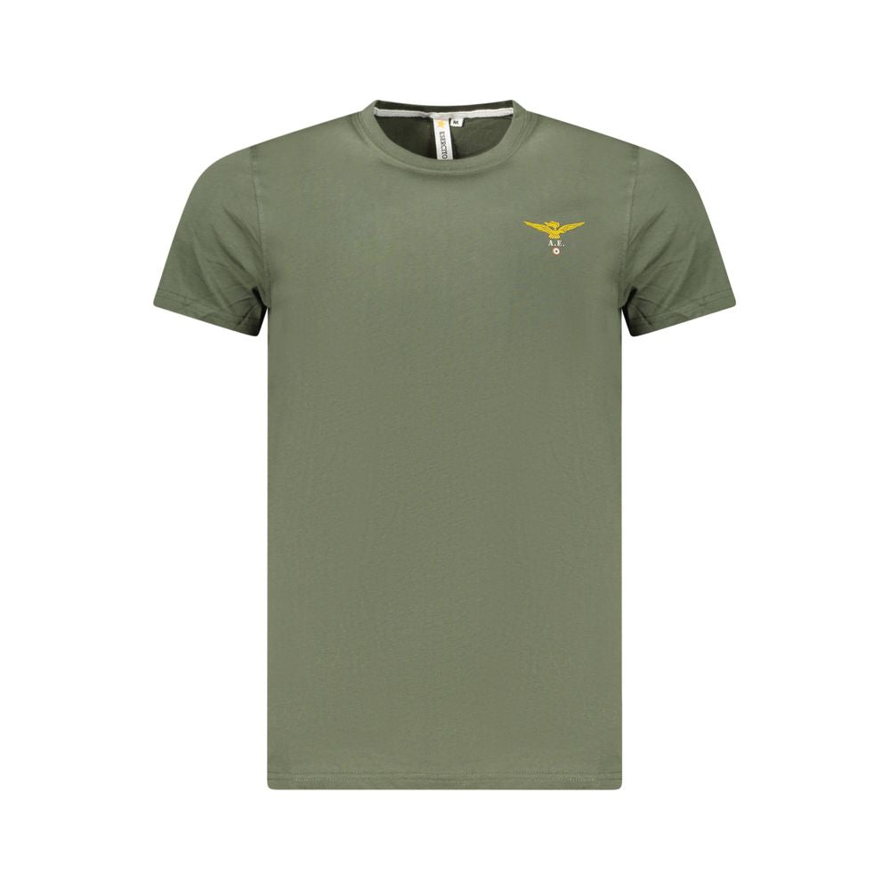 Green cotton men's T-shirt from Accademia Militare with a classic fit and military-inspired design.