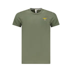 Green cotton men's T-shirt from Accademia Militare with a classic fit and military-inspired design.