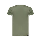 Green cotton men's T-shirt from Accademia Militare with a crew neck and logo detail on the front.