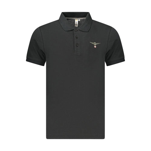 Accademia Militare Black Cotton Polo Shirt