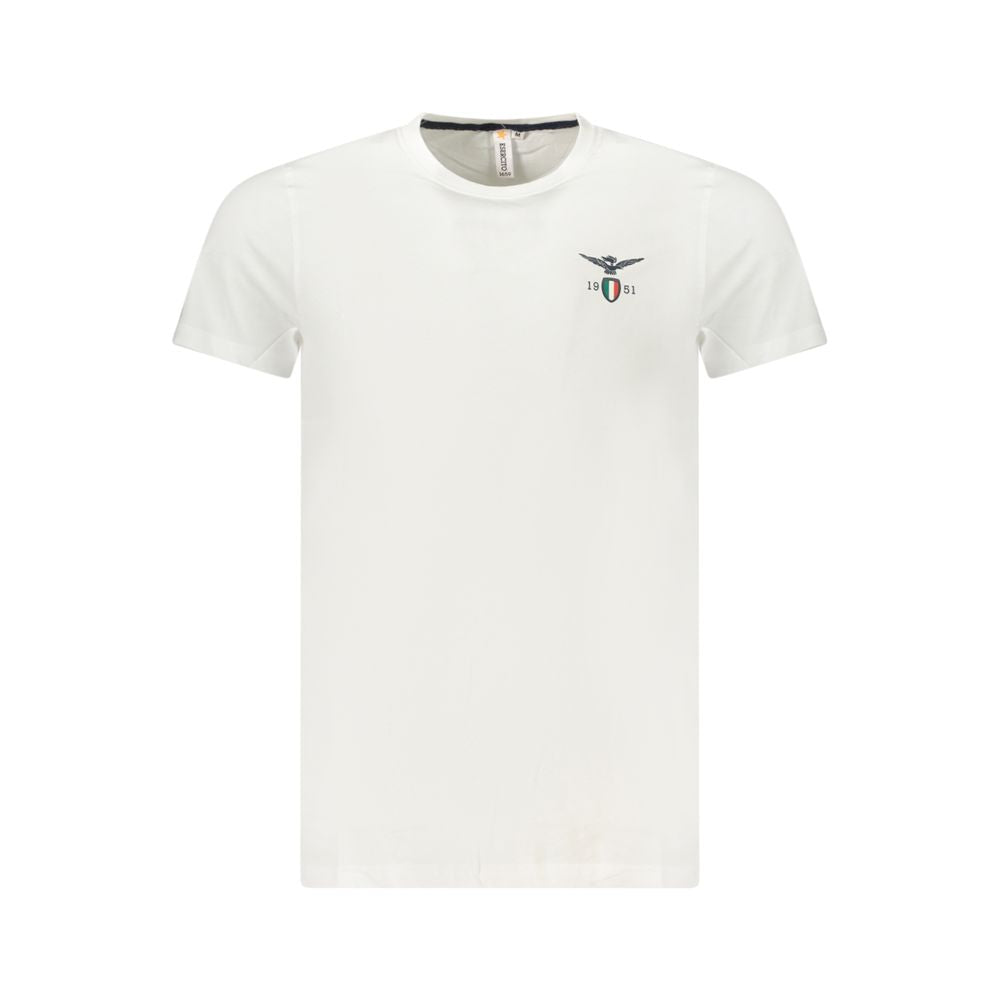White cotton men's T-shirt by Accademia Militare featuring a classic fit and simple design.