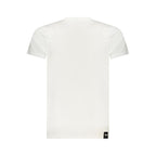 White cotton men's T-shirt from Accademia Militare with a crew neck and logo detail, casual and comfortable fit.