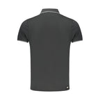 Accademia Militare Nero cotton men's polo shirt with a classic collar and short sleeves, featuring subtle branding on the chest.