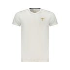White cotton men's T-shirt by Accademia Militare with a classic fit and minimal branding, displayed flat on a plain background.