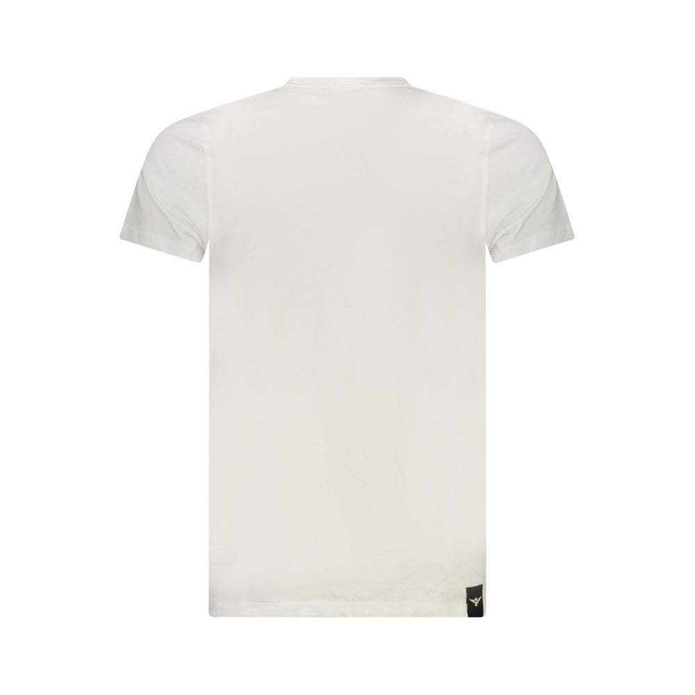 White cotton men's T-shirt by Accademia Militare, featuring a classic fit and simple design, ideal for casual wear.